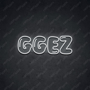 'Inflated GGEZ' Neon Sign 45cm (1.5ft) / White / LED by Neon Icons